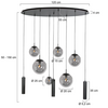 Steinhauer Moderne hanglamp Bollique 9-lichts ovaal smoke