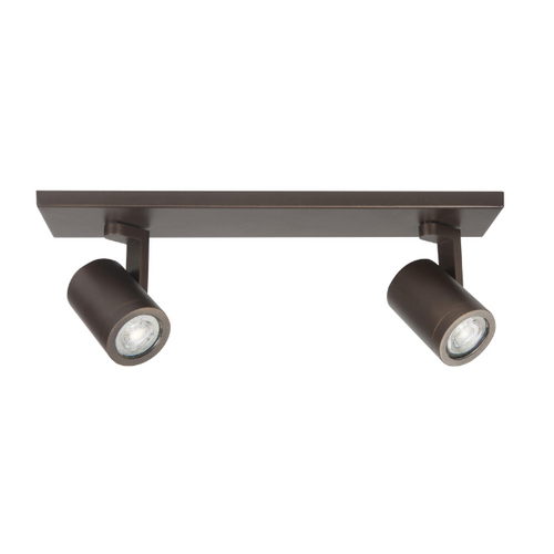 Moderne opbouwspot Halo 2-lichts op balk choco