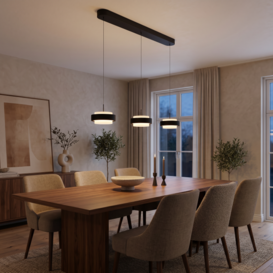 Hanglamp Puleggia 3-lichts Balk zwart