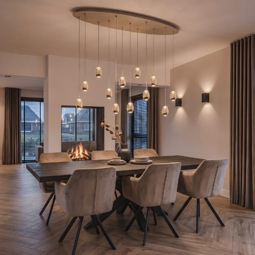 Modern design hanglamp Champagne Egg 12-lichts ovaal