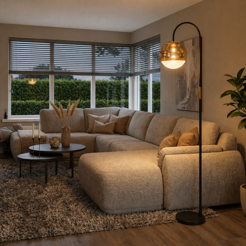 Hotel chique design vloerlamp Yvonne 1-lichts brons
