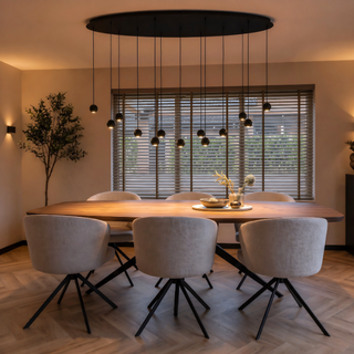 Hanglamp Grace 13-lichts ovaal zwart