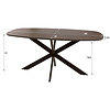 BelaLuz Modern landelijke eetkamertafel Arthur deens ovaal drift brown 180 cm