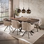 Modern landelijke eetkamertafel Arthur deens ovaal drift brown 215 cm