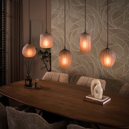 Retro hanglamp Ventura 5-lichts sienna brown frosted