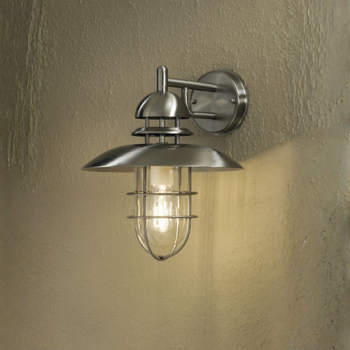 Industriële buiten wandlamp Sorrento 1-lichts staal