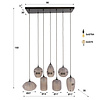 BelaLuz Retro hanglamp Ventura 7-lichts Sienna brown frosted