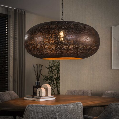 Modern industriële hanglamp Maze 1-lichts antiek koper Ø90 cm