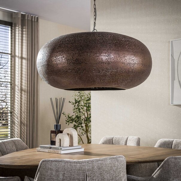 BelaLuz Modern industriële hanglamp Maze 1-lichts antiek koper Ø90 cm