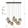 BelaLuz Moderne hanglamp Rondo 7-lichts smoke bruin glas
