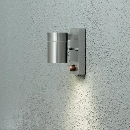 Moderne buiten wandlamp Modena 1-lichts met bewegingssensor staal
