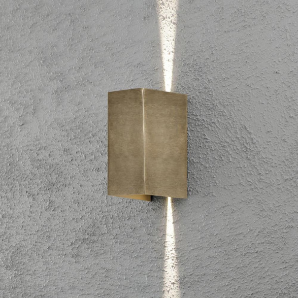 Konstsmide Modern industriële buiten wandlamp Cremona messing