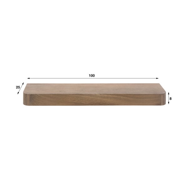 BelaLuz Modern landelijke wandplank Como Massief acacia bruin 100 cm