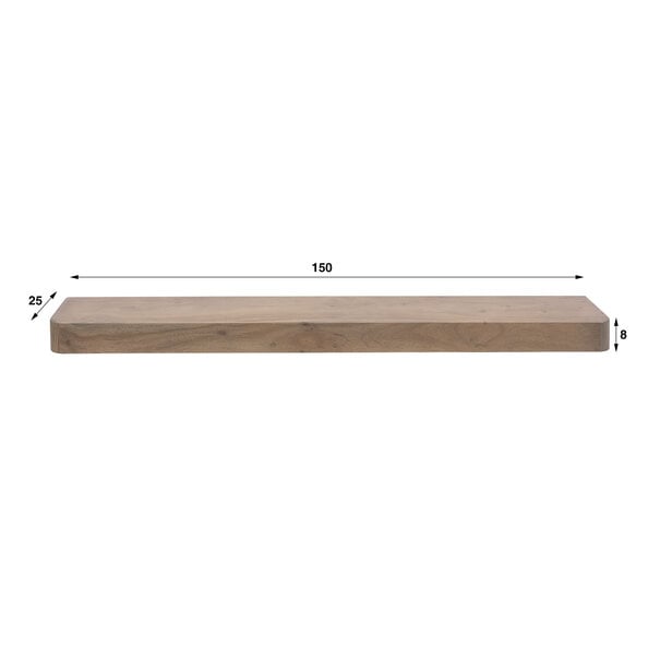 BelaLuz Modern landelijke wandplank Como Massief acacia bruin 150 cm