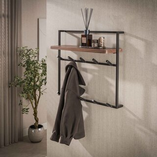 Kapstok Como 12 haken Massief acacia bruin