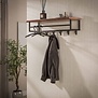 Modern industriële kapstok Rio 6 haken Massief acacia bruin