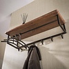 BelaLuz Modern industriële kapstok Rio 6 haken Massief acacia bruin