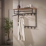 Modern industriële kapstok Rio 12 haken Massief acacia bruin