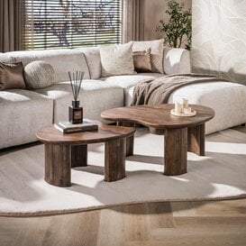 Salontafel Mae set van 2 Massief acacia bruin