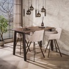 BelaLuz Modern industriële bartafel Kian Massief acacia bruin 147 cm