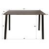 BelaLuz Modern industriële bartafel Kian Massief acacia bruin 147 cm