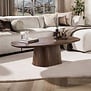 Modern landelijke salontafel Mae massief acaciahout bruin 135 cm