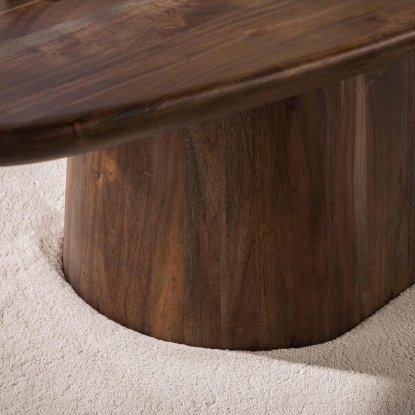 BelaLuz Modern landelijke salontafel Mae massief acaciahout bruin 135 cm