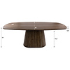 BelaLuz Modern landelijke eetkamertafel Mae massief acacia bruin  Deens ovaal 180 cm
