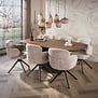 Modern landelijke eettafel Mae Massief acacia bruin Deens ovaal 215 cm