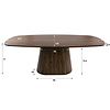 BelaLuz Modern landelijke eettafel Mae Massief acacia bruin Deens ovaal 215 cm