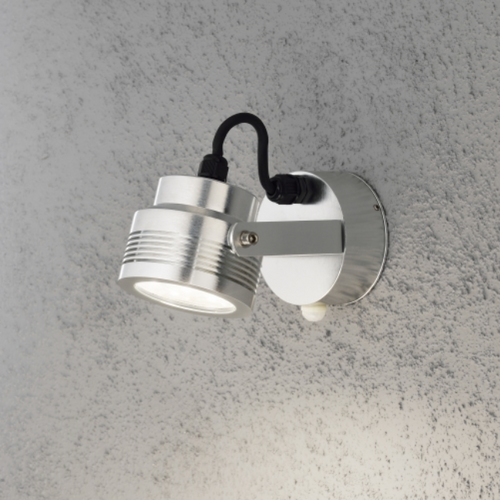 Buiten wandlamp Monza 1-lichts zilver met dag- en nachtsensor