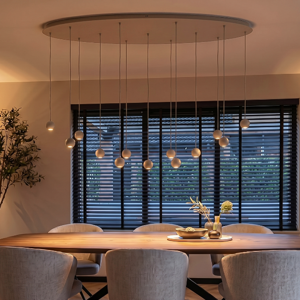 ETH Moderne design hanglamp Grace ovaal 13-lichts zand