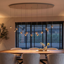 Moderne design hanglamp Grace ovaal 13-lichts zand