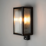 Moderne buiten wandlamp Carpi flush 1-lichts zwart met bewegingssensor