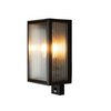 Konstsmide Moderne buiten wandlamp Carpi flush 1-lichts zwart met bewegingssensor