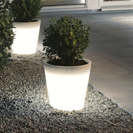 Vloerlamp Assisi planten pot small opaalwit
