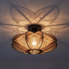 ETH Japandi plafondlamp Jessica 1-lichts walnut Ø40 cm