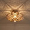 ETH Japandi stijl plafondlamp naturel hout met touw Jessica 1-lichts oak Ø40 cm
