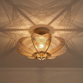 Plafondlamp Jessica 1-lichts naturel oak  Ø40 cm