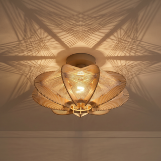 Plafondlamp Jessica 1-lichts naturel oak  Ø40 cm