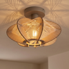 ETH Japandi stijl plafondlamp naturel hout met touw Jessica 1-lichts oak Ø30 cm