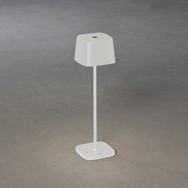 Konstsmide Moderne oplaadbare tafellamp Capri 1-lichts wit dimbaar