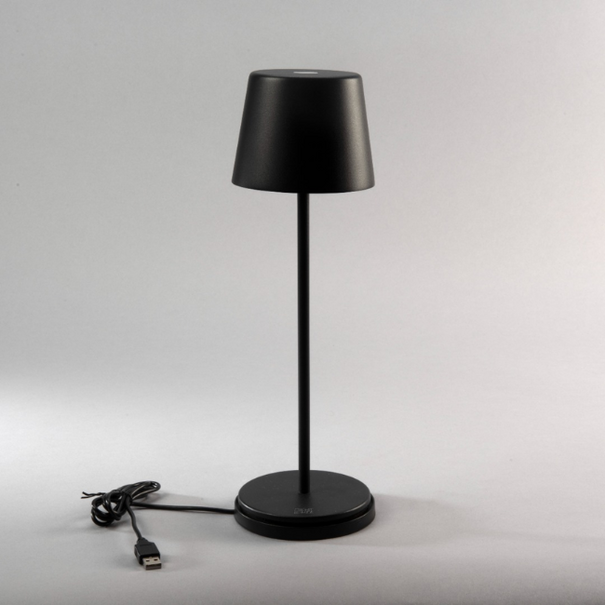 Konstsmide Moderne USB-oplaadbare buitenlamp Vence zwart dimbaar
