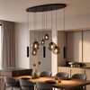 Steinhauer Moderne hanglamp Bollique 9-lichts ovaal smoke