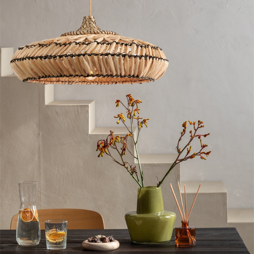 Bohemian gevlochten hanglamp Rinjani naturel Ø60 cm M