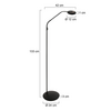 Steinhauer Moderne vloerlamp / leeslamp Zenith 2 zwart
