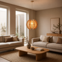 Landelijk Japandi hanglamp Jessica 1-lichts oak