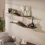 Retro design wandplank Maya S-shape 2-set teakhout