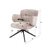 BelaLuz Retro hotel chique fauteuil Ridge Hoven zand draaibaar met brons onderstel
