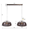BelaLuz Industriële hanglamp Misto 2-lichts antiek koper Ø60 cm